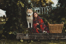 Load image into Gallery viewer, Adventure Awaits (New Wool): Black Sand Sunset TRAVEL RUG