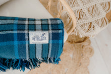 Load image into Gallery viewer, Adventure Awaits (New Wool): "Double Denim" TRAVEL RUG