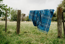 Load image into Gallery viewer, Adventure Awaits (New Wool): "Double Denim" TRAVEL RUG