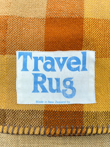 Vintage TRAVEL RUG Unusual hessian type weave