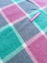 Load image into Gallery viewer, Mint, Pink & Mauve SMALL SINGLE/THROW NZ Wool Blanket