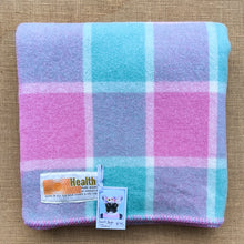 Load image into Gallery viewer, Mint, Pink & Mauve SMALL SINGLE/THROW NZ Wool Blanket