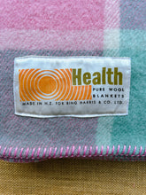 Load image into Gallery viewer, Mint, Pink & Mauve SMALL SINGLE/THROW NZ Wool Blanket