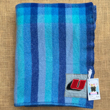 Load image into Gallery viewer, UNION STEAMSHIP Turquoise SMALL SINGLE New Zealand Wool Blanket COLLECTIBLE