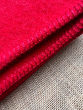 Load image into Gallery viewer, Fire Engine Red SINGLE Pure Wool Blanket