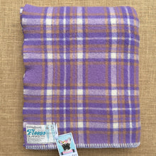 Load image into Gallery viewer, Fun Mauve Violet SMALL SINGLE New Zealand Wool Blanket (no patch repairs)