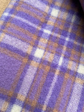 Load image into Gallery viewer, Fun Mauve Violet SMALL SINGLE New Zealand Wool Blanket (with label)