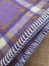 Load image into Gallery viewer, Fun Mauve Violet SMALL SINGLE New Zealand Wool Blanket (with label)