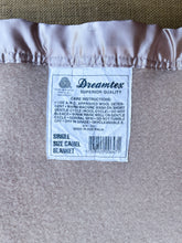 Load image into Gallery viewer, Light Camel SINGLE Australian Wool Blanket with gorgeous Satin Trim