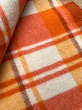 Load image into Gallery viewer, Bright Retro Orange SINGLE New Zealand Wool Blanket Capri with Label