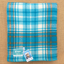 Load image into Gallery viewer, Turquoise & Orange Favourite! SINGLE New Zealand KAIAPOI Wool Blanket