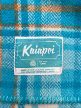 Load image into Gallery viewer, Turquoise & Orange Favourite! SINGLE New Zealand KAIAPOI Wool Blanket