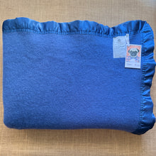 Load image into Gallery viewer, Thick Dark Denim Blue QUEEN Merino Wool Blanket with Satin Trim