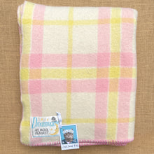 Load image into Gallery viewer, DREAMWARM Pink & Lemon SMALL SINGLE/COT New Zealand Wool Blanket