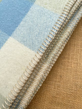 Load image into Gallery viewer, Blue, Cream & Olive SINGLE Kaiapoi NZ Wool Blanket
