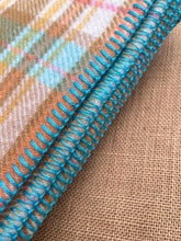 Load image into Gallery viewer, Retro Orange Multi Colour SMALL SINGLE/THROW New Zealand Wool Blanket