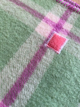 Load image into Gallery viewer, Peach, Magenta and Apple Green THROW New Zealand Wool Blanket