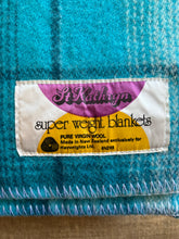 Load image into Gallery viewer, Super Bright Turquoise Favourite DOUBLE/QUEEN New Zealand Wool Blanket
