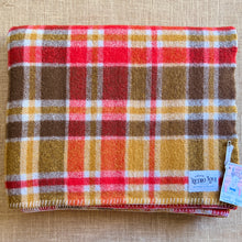 Load image into Gallery viewer, Bold Red & Brown DOUBLE/QUEEN New Zealand Wool Blanket