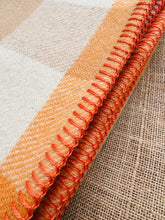 Load image into Gallery viewer, Pastel Mandarin & Taupe SINGLE New Zealand Wool Blanket - Soft!