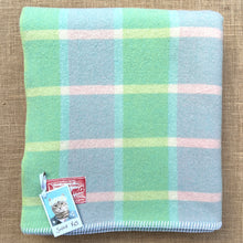 Load image into Gallery viewer, Pastel Green & Mauve SINGLE New Zealand Wool Blanket