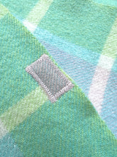 Load image into Gallery viewer, Pastel Green & Mauve SINGLE New Zealand Wool Blanket