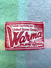 Load image into Gallery viewer, Pastel Green & Mauve SINGLE New Zealand Wool Blanket