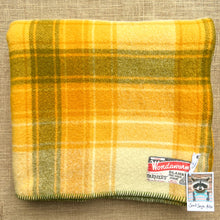 Load image into Gallery viewer, Fresh Retro Favourite Gold & Olive SMALL SINGLE New Zealand Wool Blanket