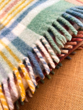 Load image into Gallery viewer, Fun Multi-colour Fringed THROW New Zealand Wool Blanket