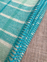 Load image into Gallery viewer, *BARGAIN BLANKET* Lightweight Mint and Turquoise SINGLE Wool Blanket