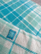 Load image into Gallery viewer, *BARGAIN BLANKET* Lightweight Mint and Turquoise SINGLE Wool Blanket