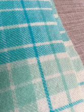 Load image into Gallery viewer, *BARGAIN BLANKET* Lightweight Mint and Turquoise SINGLE Wool Blanket