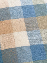 Load image into Gallery viewer, Blue, Cream & Olive KING SINGLE Kaiapoi NZ Wool Blanket