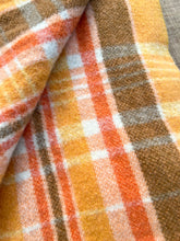 Load image into Gallery viewer, Retro Orange Plaid SMALL SINGLE New Zealand Wool Blanket