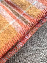 Load image into Gallery viewer, Retro Orange Plaid SMALL SINGLE New Zealand Wool Blanket

