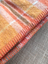 Load image into Gallery viewer, Retro Orange Plaid SMALL SINGLE New Zealand Wool Blanket