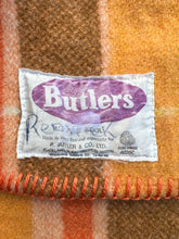 Load image into Gallery viewer, Retro Orange Plaid SMALL SINGLE New Zealand Wool Blanket
