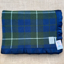 Load image into Gallery viewer, Forest Vibe Green & Navy QUEEN/ Pure Wool Blanket