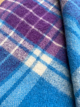 Load image into Gallery viewer, BOLD Blue and Violet LARGE THROW New Zealand Wool Blanket