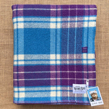 Load image into Gallery viewer, BOLD Blue and Violet SINGLE New Zealand Wool Blanket