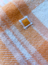 Load image into Gallery viewer, Orange and Cream Check SINGLE New Zealand Wool Blanket
