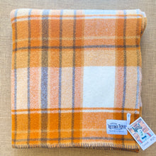 Load image into Gallery viewer, Pumpkin Plaid Retro SINGLE New Zealand Wool Blanket