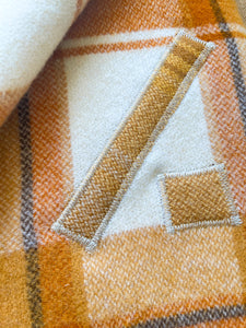 Pumpkin Plaid Retro SINGLE New Zealand Wool Blanket