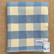 Load image into Gallery viewer, Classic Blue/Cream Check SINGLE New Zealand Wool Blanket