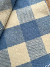 Load image into Gallery viewer, Classic Blue/Cream Check SINGLE New Zealand Wool Blanket