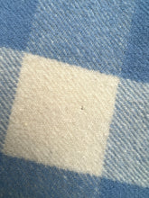 Load image into Gallery viewer, Classic Blue/Cream Check SINGLE New Zealand Wool Blanket