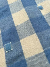 Load image into Gallery viewer, Classic Blue/Cream Check SINGLE New Zealand Wool Blanket