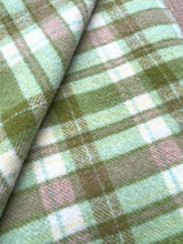 Load image into Gallery viewer, Fresh Greens Mini-check SINGLE New Zealand Wool Blanket