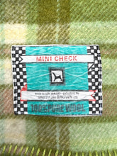 Load image into Gallery viewer, Fresh Greens Mini-check SINGLE New Zealand Wool Blanket