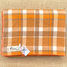 Load image into Gallery viewer, Retro Orange/Browns Onehunga Princess KING Pure Wool Blanket